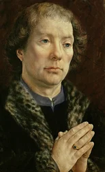 O Díptico Carondelet: painel da esquerda representando Jean Carondelet (1469-1545) Decano da igreja de Besancon, 1517 (ver também 97189 e 210363)